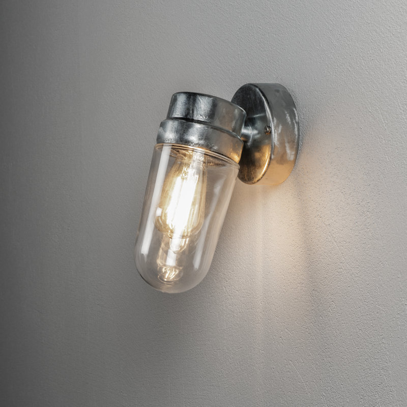 24.5cm H Outdoor Armed Sconce, Silver