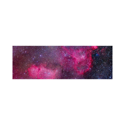 The Heart and Soul Nebulae in the Constellation Cassiopeia 1 Piece Wrapped Canvas Panoramic Wall Art