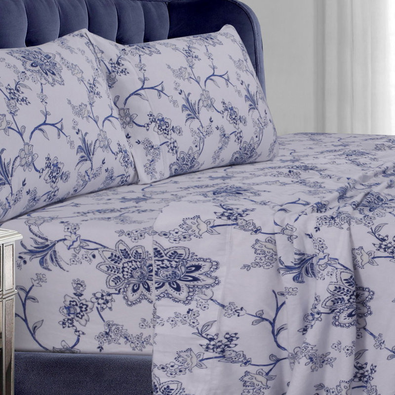 Floral Sheet Set, Twin XL Sheet Set + Fitted Sheet + 1 Pillowcase