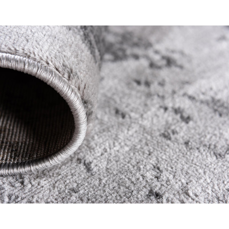 Tapis gris à motif géométrique Brantly, Rectangle 5 pi 1 po x 8 pi