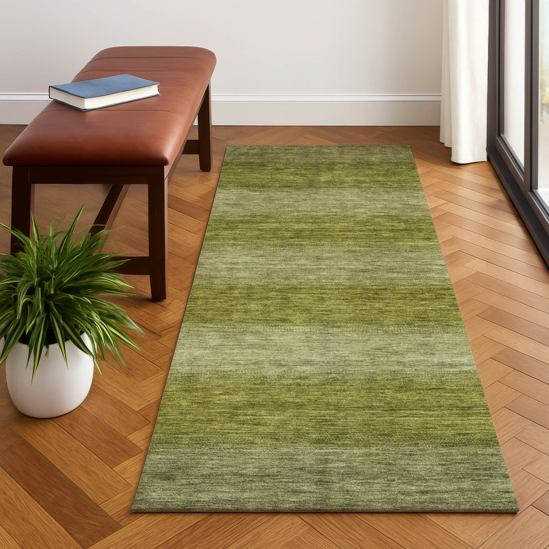 Premium Machine Washable Lubbers AMF1733 Stripe Rug, Runner 2'3" x 7'6"