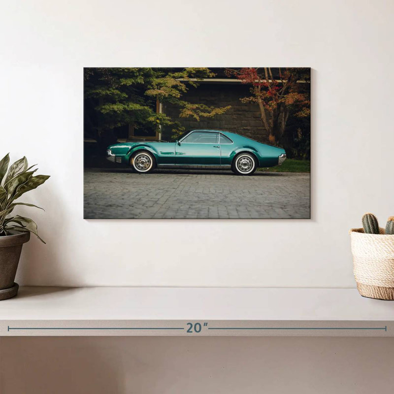 Parked Muscle Car, 8" H x 12" W