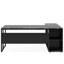 Bureau de direction en L 71 po avec armoire de rangement et tablettes, grand bureau d'ordinateur industriel, poste de travail professionnel avec meuble pour imprimante et support pour unité centrale, noir-278626943