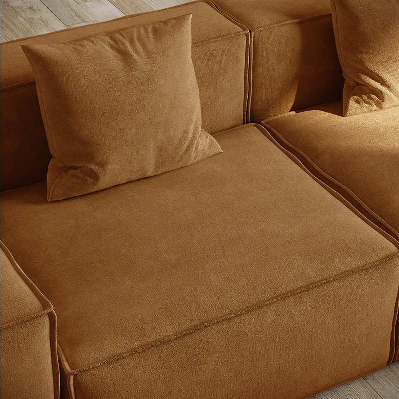 Canapé modulaire surdimensionné en tissu Barrett Minimalist, Jaune, H 30,2 po x l 115,75 po x P 80,3 po, 4