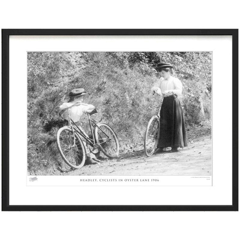 Headley, Cyclists In Oyster Lane 1906 by Francis Frith - Single Picture Frame Print, 60cm H x 80cm W x 2.3cm D