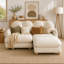 Canapé d'angle Channell 2 places en chenille avec pouf amovible, assise profonde avec 4 coussins décoratifs, dossier et accoudoirs arrondis, pieds en bois massif pour salon-774280857