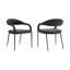 Ensemble de deux fauteuils de salle à manger rembourrés en polyester gris et noir-849608451-849608450