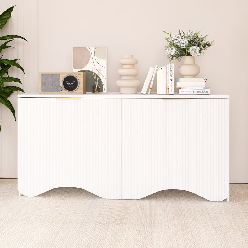 Buffet en bois 63,20 pouces à quatre portes