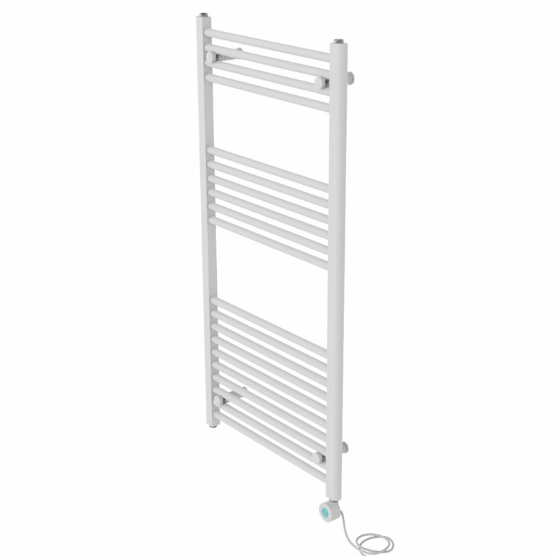 Carli Straight Towel Rail Heated Towel Rails, 120cm H x 60cm W x 3cm D, White