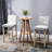 HOMCOM Modern Bar Stools Set Of 2, Upholstered Bar Height Kitchen Stools With Build-In Footrest, Solid Wood Legs, Beige