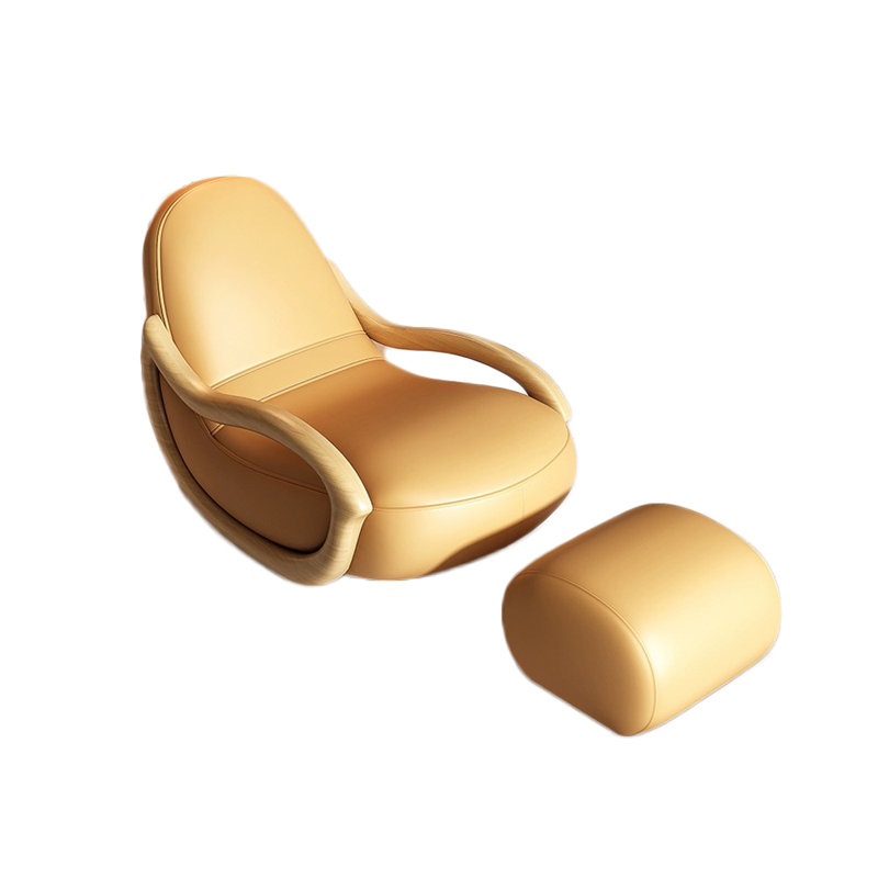 Chaise berçante en bois massif, Orange