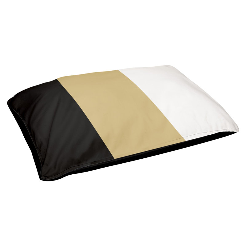 Coussin d'extérieur pour chien Florida Tribe, Noir / doré / blanc, Moyen (l 40 po x P 30 po x H 6,5 po)