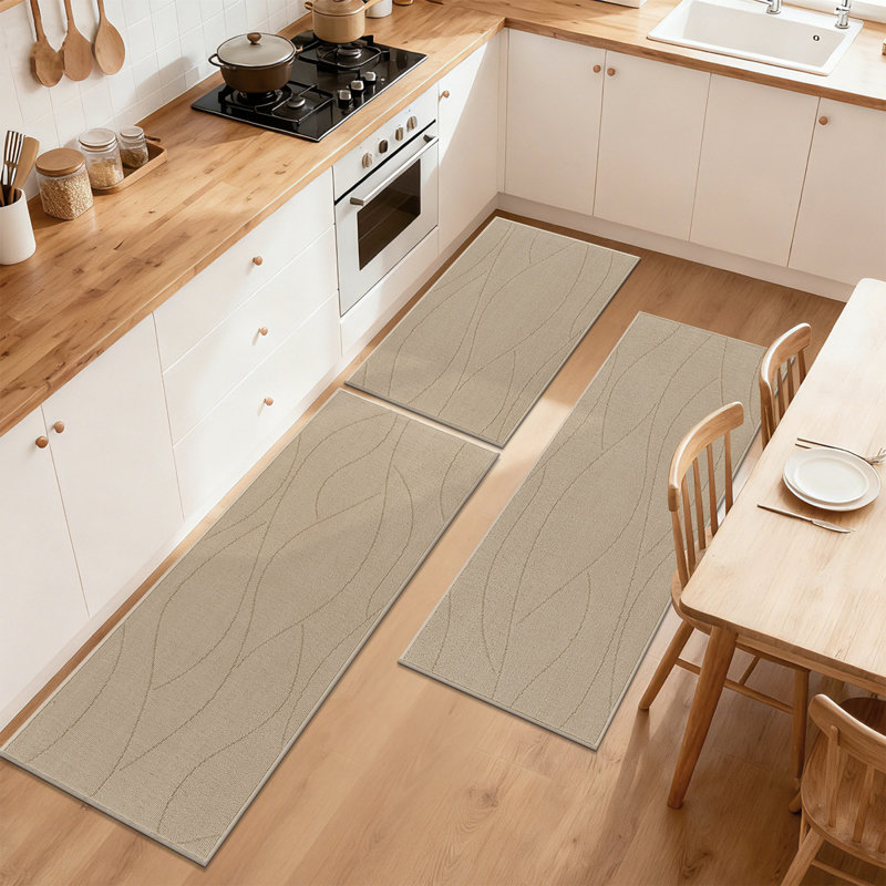 Ensemble de tapis de cuisine, Beige