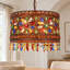 Luminaire suspendu tambour en cristal marocain 3 lumières avec finition bronze antique
