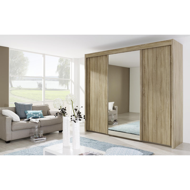 Imperial 3 Door Sliding Wardrobe, Sonoma oak, 223cm H x 225cm W x 65cm D