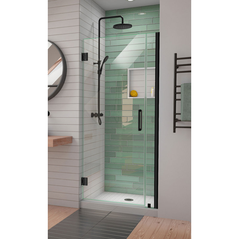 Porte de douche à charnière sans cadre l 34 po x H 72 po Unidoor-LS avec technologie ClearMax, 37"
