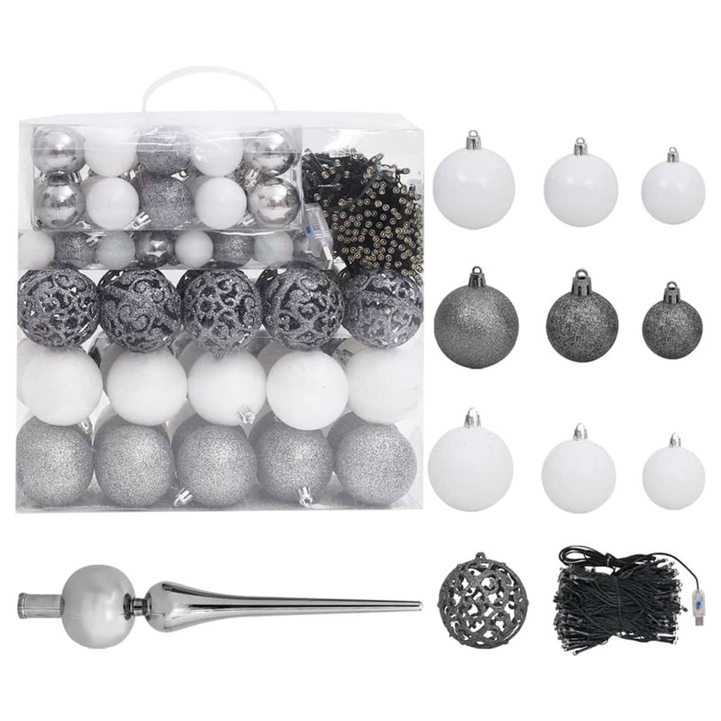 Artificial Christmas Tree with LEDs&Ball Set, 6.89ft H