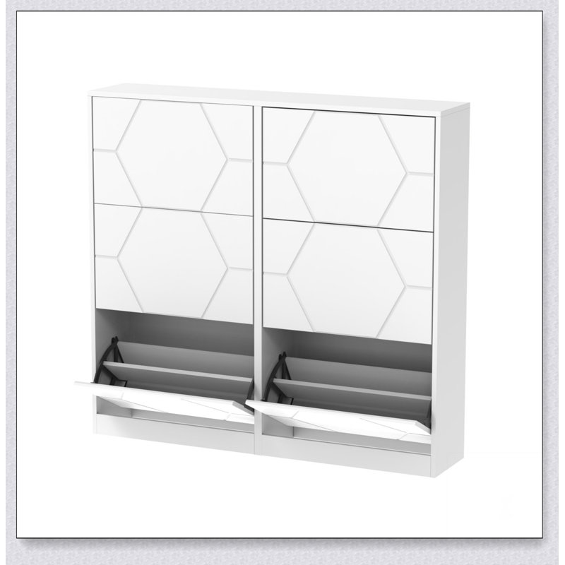 Armoire à chaussures pour le vestibule, range-chaussures à 6 niveaux avec panneaux sculptés, garde-chaussures à découper