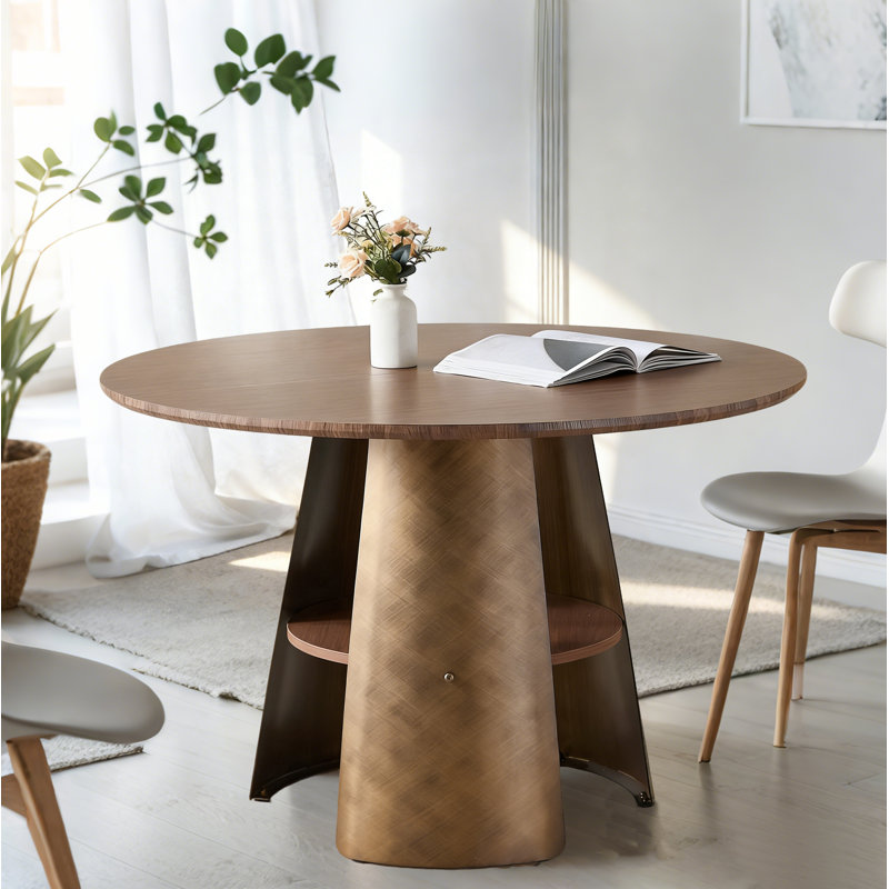 Table de salle à manger ronde 47,25 pouces avec console centrale