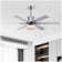 52'' Modern Ceiling Fans With Remote,Wood Ceiling Fan With Lights,LED Ceiling Fan Light With 6 Blade,3 Speed AC Motor Indoor Ceiling Fan For Patio,Living Room,Bedroom--Chrome