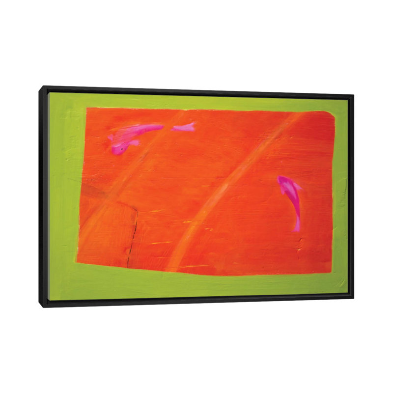 " Two Fish " by Andrew Squire, Black Framed Canvas, No Mat, 32" H x 48" W x 1.5" D