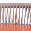 Tabourets de bar d'extérieur à structure en aluminium à hauteur d'assise de 29 po avec dossier en forme de feston tissé à la corde, ensemble de 2, orange-1644228417