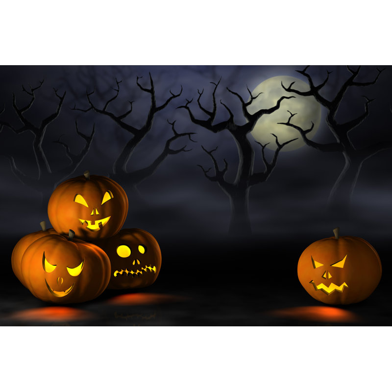 Citrouilles d'Halloween par Sara_Winter, H 20 po x l 30 po
