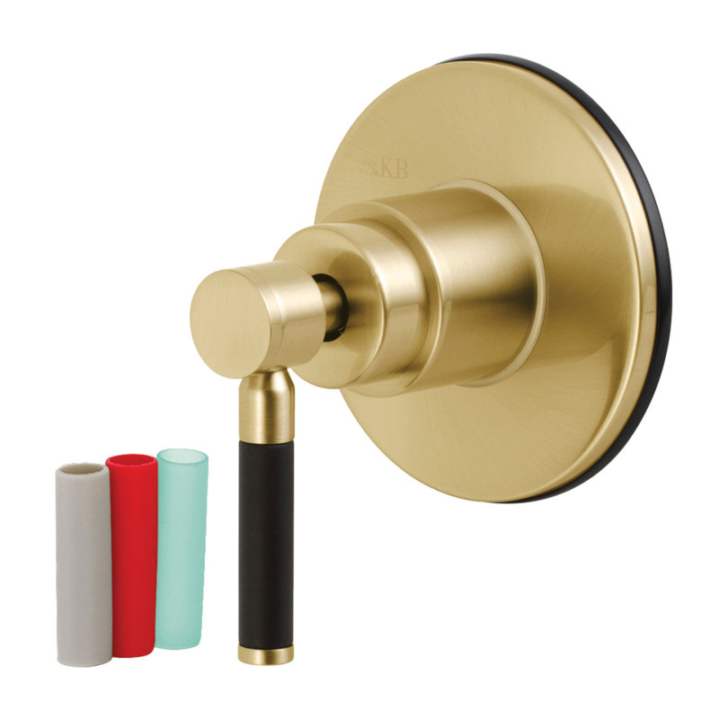 Kingston Brass Kaiser Single-Handle Wall Mount Six-Way Diverter Valve with Trim Kit, Brushed Brass
