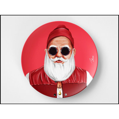 Assiette ronde festive du père Noël de 10 pouces, décor des Fêtes moderne, durable et sécuritaire pour un usage quotidien
