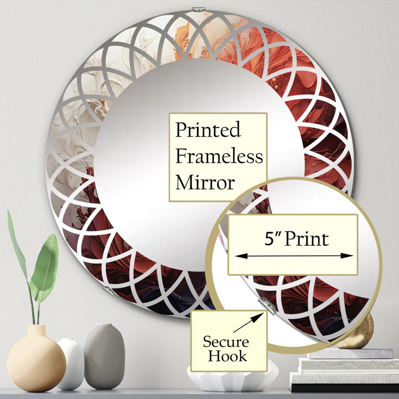Willfredo - Miroir mural moderne rond, 24 po x 24 po