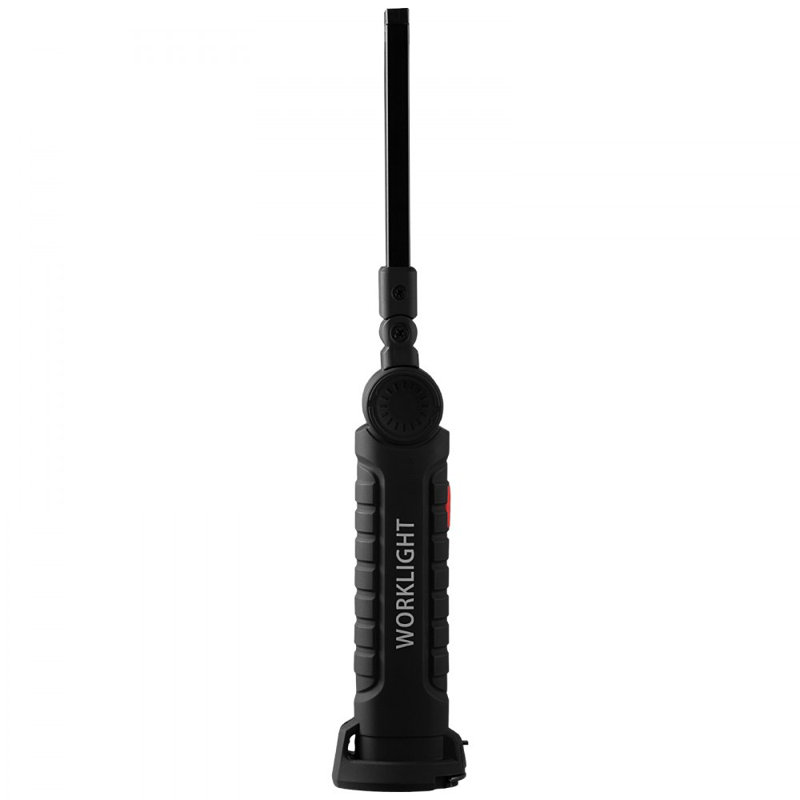 Lampe de travail à DEL rechargeable, 1200 mAh, lampe de poche magnétique avec base magnétique, rotation à 360 °, 5 modes d'éclairage, lampe de barbecue pliable pour mécanicien, réparation de voiture, maison, urgence