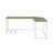 L-Shape Rectangular Computer Desk, Gray And White