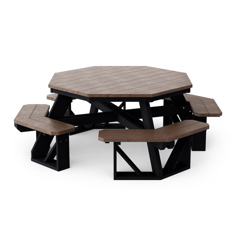 Table de pique-nique Heritage Octagon, Brun Tudor / noir