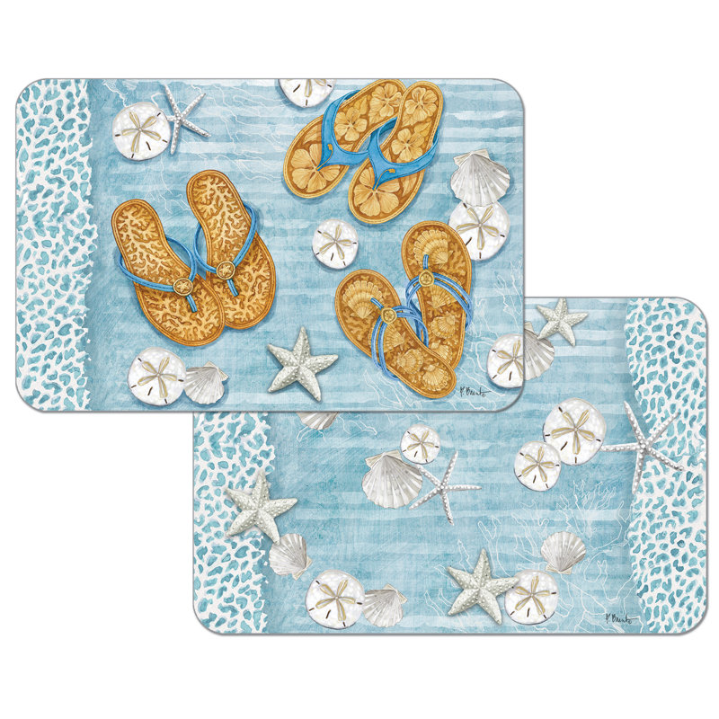 Ensemble de napperons réversibles 4 pièces Cutlerville Key Largo Sandals