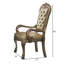 Assortiment de 2 fauteuils, ornement en patine dorée, coussin de dossier, chaise rembourrée de deux, siège d'appoint, structure, siège relaxant