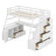 Lit mezzanine avec tiroirs, tablettes et bureau-533207087
