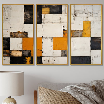 «Cubist Retro Patchwork», ensemble d'art mural abstrait