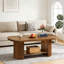 Table basse 45 po, table de bout moderne ovale à 2 niveaux avec rangement
