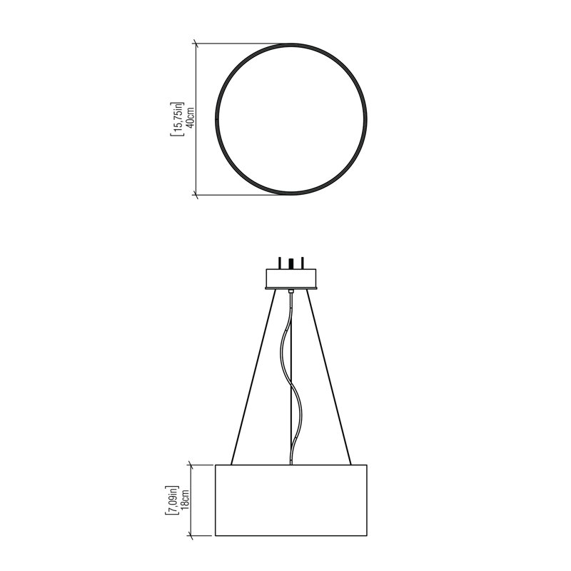 Cylindrical 2 - Light Pendant, Imbuia, Yes, 9.75" H x 23.4" W x 23.4" D