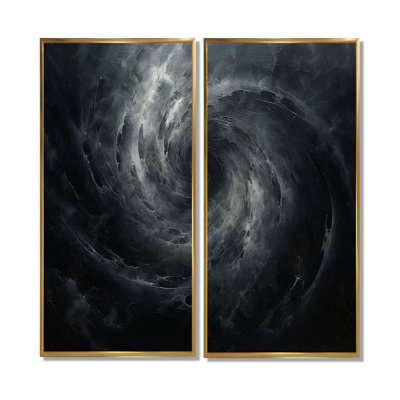 «Black Hole Quiet Quasar - Abstract Spirals», ensemble de 2 panneaux muraux