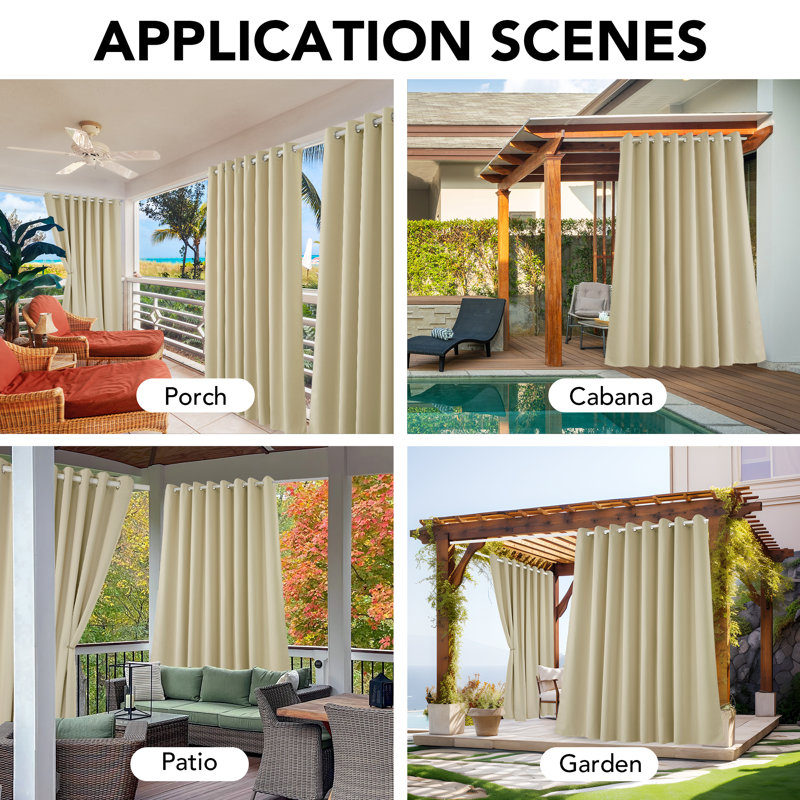 Areisy Room Darkening Curtain Panel Pair, 52" W x 84" L, Dark Beige