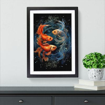 Pices Fish Informel - Single Picture Frame Print on Wood