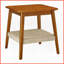 Table basse Mid-Century Boho avec tablette en rotin tissé - Rangement peu encombrant pour le bureau à domicile, facile à nettoyer
