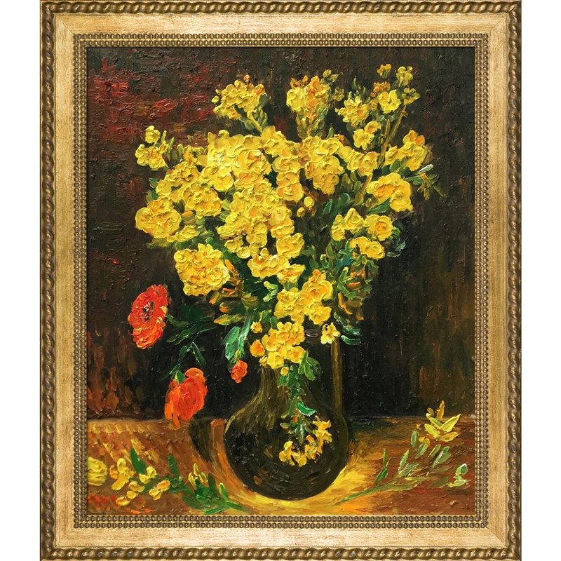 «Vase with Viscaria (Poppy Flowers)» par Vincent Van Gogh - peinture sur toile encadrée