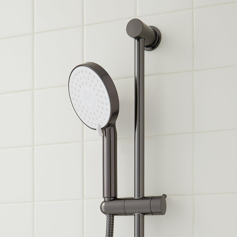 Greyfield Pressure Balance Shower System with Slide Bar and Hand Shower, Gunmetal