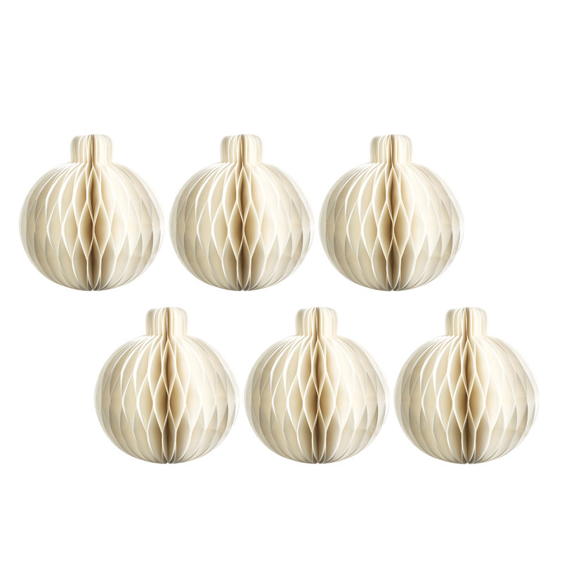 Ornements en sphère de papier Miriam, H 10 po x l 9,5 po x P 9,5 po