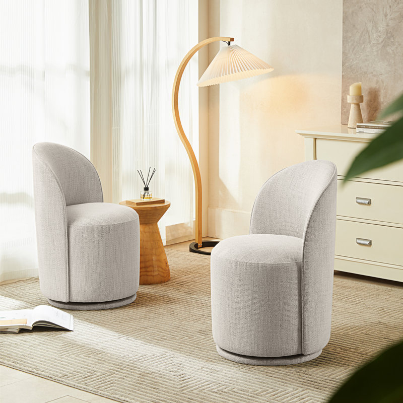 Chaise d'appoint rembourrée Sharlene, Tissage ivoire Prestige