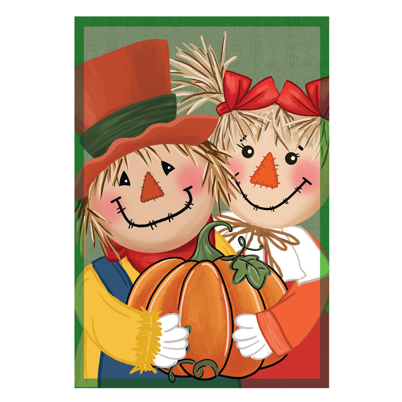 Couple d'épouvantails appliques drapeau de maison
