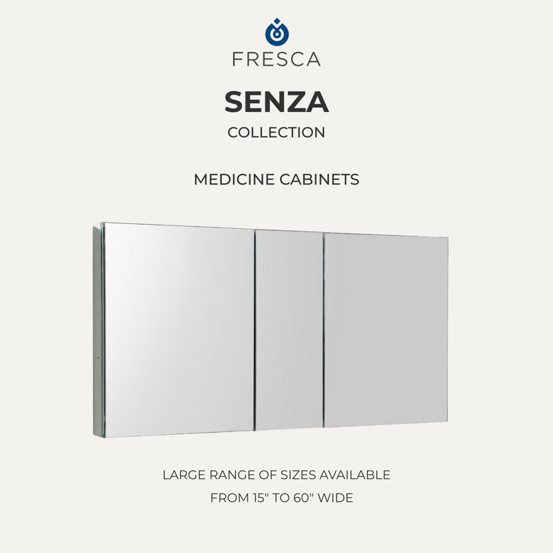 49 in. W x 36 in. H x 5 in. D Frameless Recessed or Surface-Mounted Bathroom Medicine Cabinet