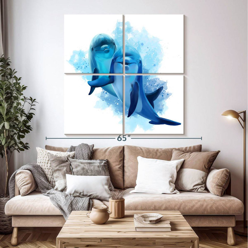 Brampt Dolphins Splash, 50" H x 50" W